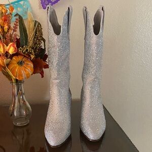 Silver Glitter Women's Boots